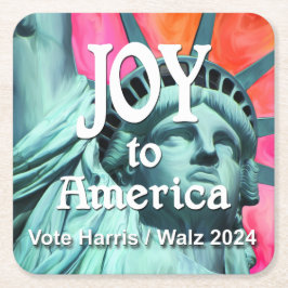 Joy to America Harris Walz Rechteckiger Pappuntersetzer
