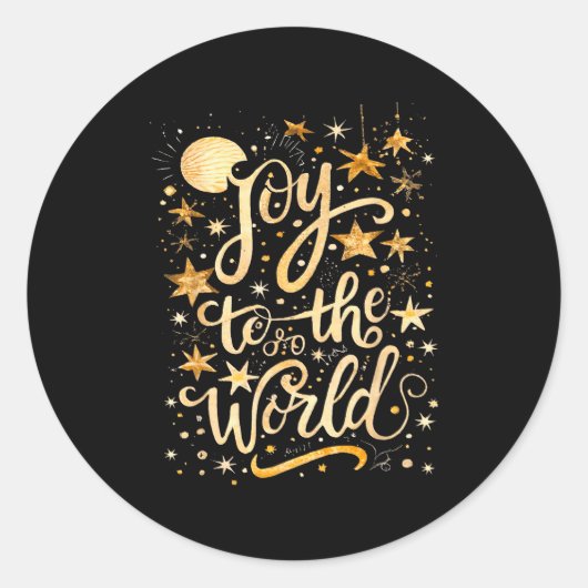 Joy To The Christmas World Christian Jesus Nativit Runder Aufkleber (Vorderseite)