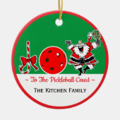 Joy to the Pickleball Court Santa Personalized Keramik Ornament (Vorne)