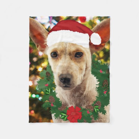 Joy to the Puppy Fleecedecke (Vorderseite)