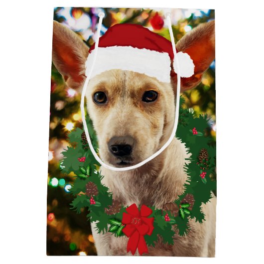 Joy to the Puppy Mittlere Geschenktüte (Rückseite)