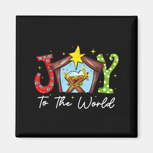 Joy To The World Baby Jesus Christmas Nativity Sce Magnet (Vorne)