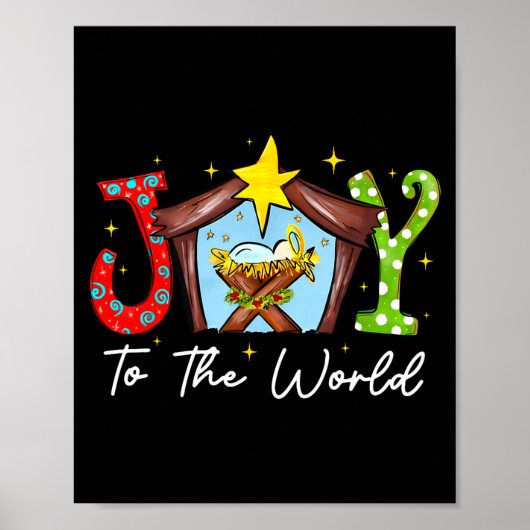 Joy To The World Baby Jesus Christmas Nativity Sce Poster (Vorne)