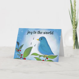 Joy to the World Bluebird Holiday Card Karte