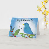 Joy to the World Bluebird Holiday Card Karte (Gelbe Blume)