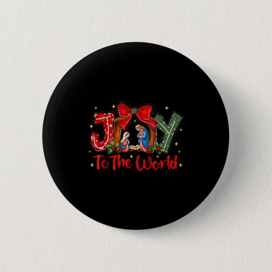 Joy To The World Christian Christmas Coquette Oh H Button (Vorderseite)