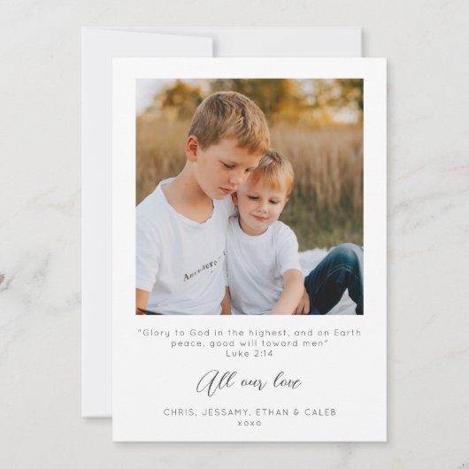 Joy To The World Christian Photo Holiday Card Einladung (Rückseite)