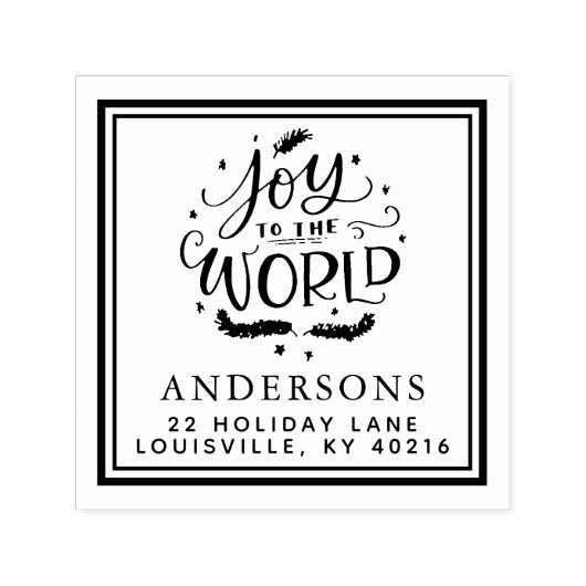 Joy to the World Christmas Address Permastempel (Design)