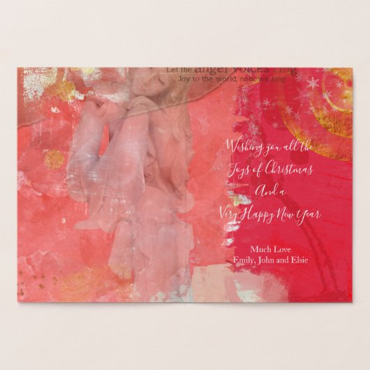 Joy to the World Christmas Carol Names Angel Folienkarte (Innenseite)