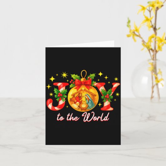 Joy To The World Christmas Christian Nativity Karte (Gelbe Blume)