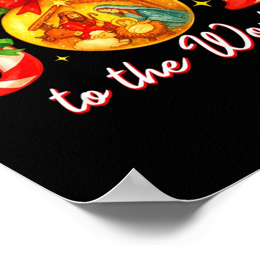 Joy To The World Christmas Christian Nativity Poster (Ecke)