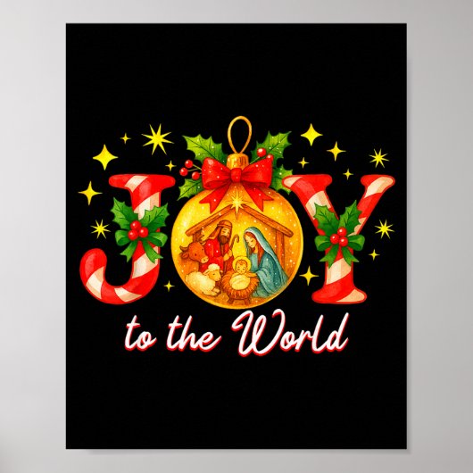 Joy To The World Christmas Christian Nativity Poster (Vorne)