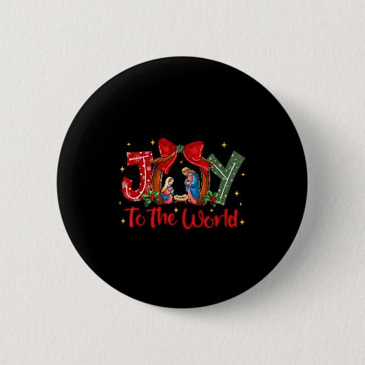 Joy To The World Christmas Christian Nativity Scen Button (Vorderseite)