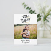 Joy To the World Christmas Holiday Modern Postkarte (Stehend Vorderseite)