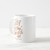 Joy to the World Christmas Lettering Burnt Orange Kaffeetasse (Vorderseite Links)