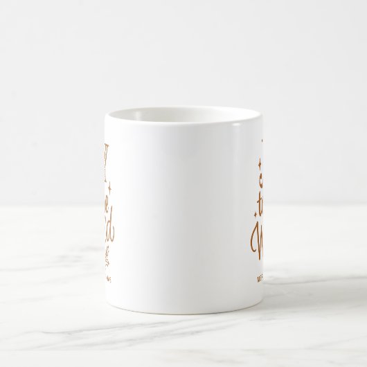 Joy to the World Christmas Lettering Burnt Orange Kaffeetasse (Mittel)