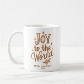 Joy to the World Christmas Lettering Burnt Orange Kaffeetasse (Links)