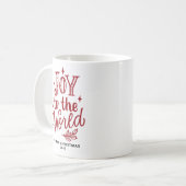 Joy to the World Christmas Lettering Red Kaffeetasse (Vorderseite Links)