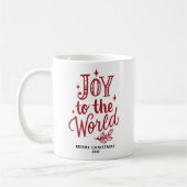 Joy to the World Christmas Lettering Red Kaffeetasse (Links)
