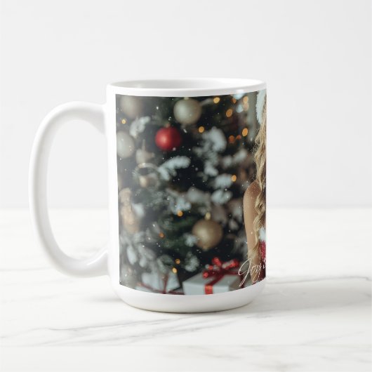 JOY TO THE WORLD - Christmas Santa Girl Kaffeetasse (Links)