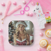 JOY TO THE WORLD - Christmas Santa Girl Pappteller (Party)