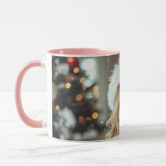JOY TO THE WORLD - Christmas Santa Girl Tasse (Links)