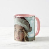 JOY TO THE WORLD - Christmas Santa Girl Tasse (VorderseiteRechts)