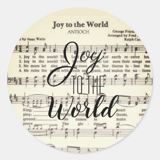 Joy to the World Classic Round Sticker (Vorderseite)