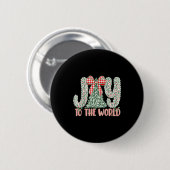 Joy To The World Coquette Bow Christmas Nativity C Button (Vorne & Hinten)