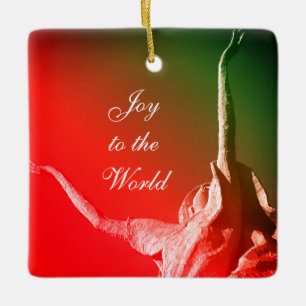 "Joy to the World"/"Der Herr ist gekommen" Roter E Keramikornament