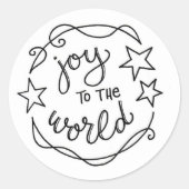 Joy to the World Doodled Sticker (Vorderseite)