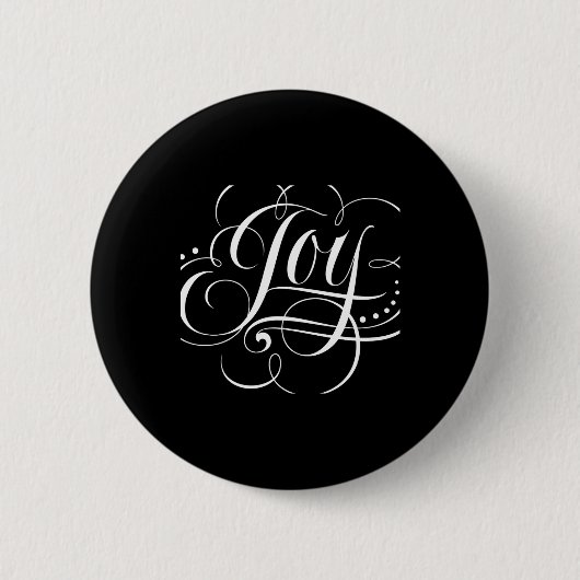 Joy To The World Fancy Swirly Elegant Christmas T Button (Vorderseite)