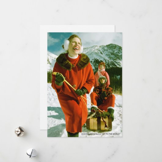 "JOY TO THE WORLD" Flachbild-Ferienkarte Feiertagskarte (Vorderseite/Rückseite Beispiel)