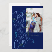 Joy to the World Foto Weihnachtskarte Dankeskarte (Vorne/Hinten)