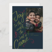 Joy to the World Foto Weihnachtskarte Dankeskarte (Vorne/Hinten)