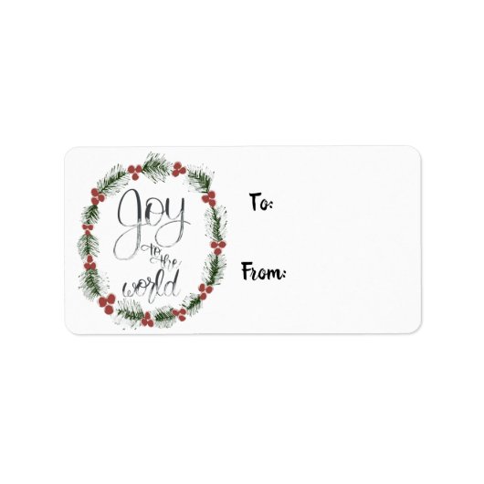 Joy to the World Gift Labels Adressaufkleber (Vorne)