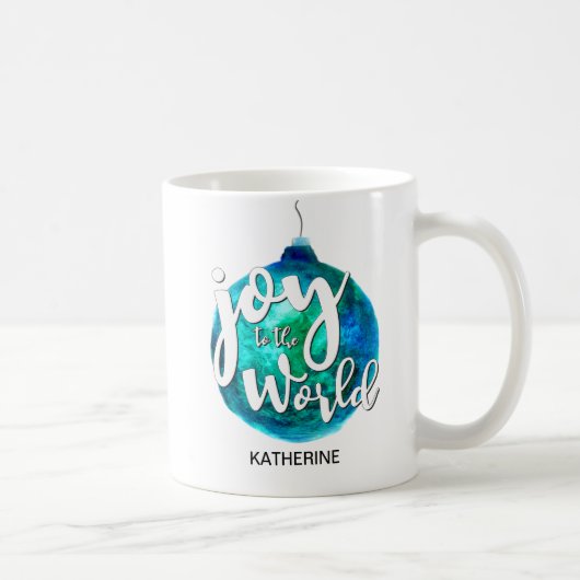 "Joy to the World" Globe, Weihnachten, Custom Kaffeetasse (Rechts)