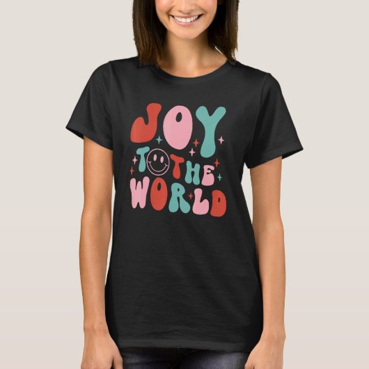 Joy To The World Groovy Family Christmas Holiday M T-Shirt (Vorderseite)