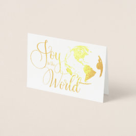 Joy to the World Handlettered Christmas Foil Card Folienkarte
