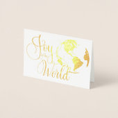 Joy to the World Handlettered Christmas Foil Card Folienkarte (Vorderseite)