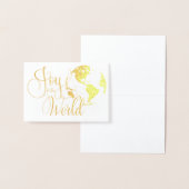 Joy to the World Handlettered Christmas Foil Card Folienkarte (Anzeige)