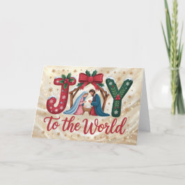 Joy To the World Holy Family Feiertagskarte