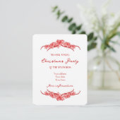 Joy to the World in Red Christmas Invitation Card Einladung (Stehend Vorderseite)