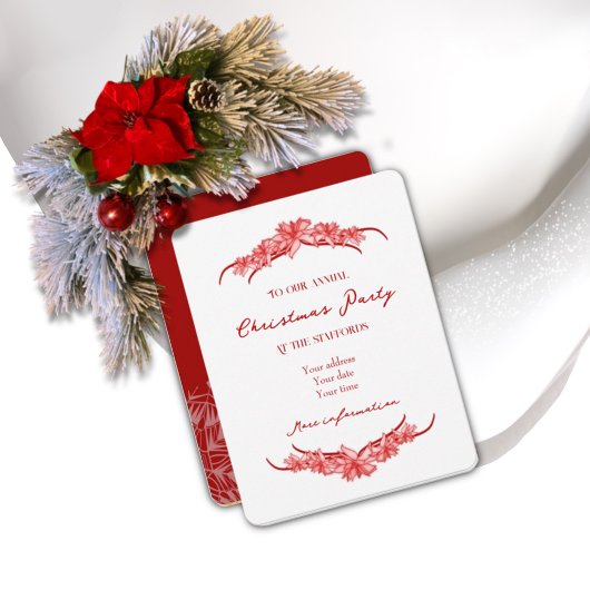 Joy to the World in Red Christmas Invitation Card Einladung