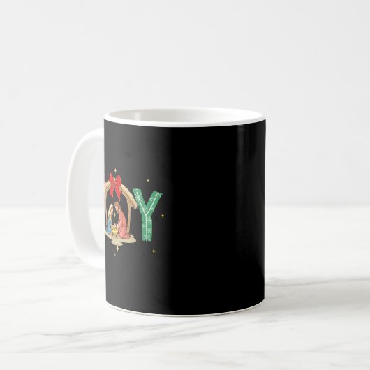 Joy To The World Jesus Christian Nativity Scence C Kaffeetasse (Vorderseite Links)