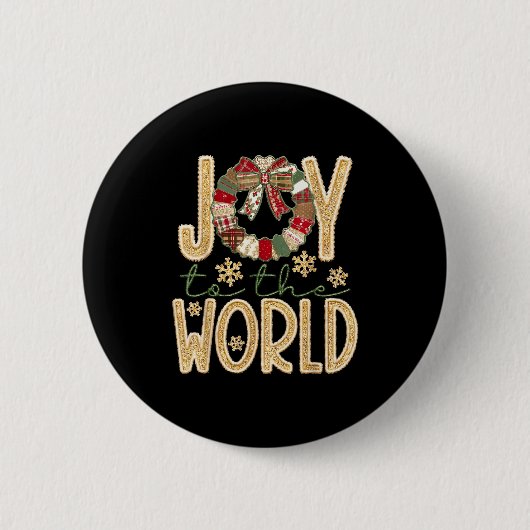 Joy To The World Jesus Christian Snowflake Christm Button (Vorderseite)
