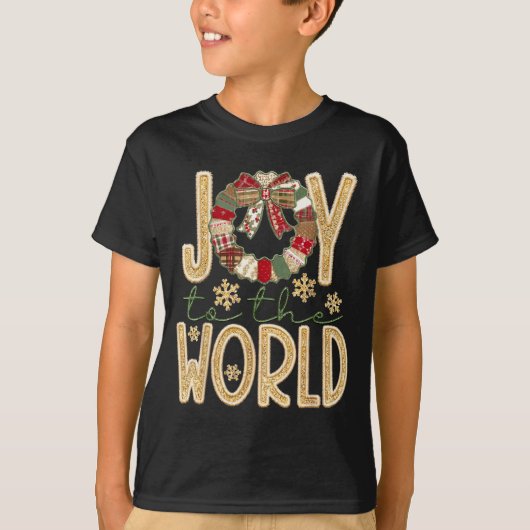 Joy To The World Jesus Christian Snowflake Christm T-Shirt (Vorderseite)