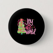Joy To The World Jesus Christian Xmas Tree Holiday Button (Vorderseite)