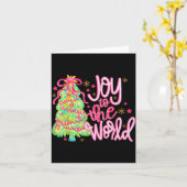 Joy To The World Jesus Christian Xmas Tree Holiday Karte (Gelbe Blume)