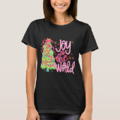 Joy To The World Jesus Christian Xmas Tree Holiday T-Shirt (Vorderseite)